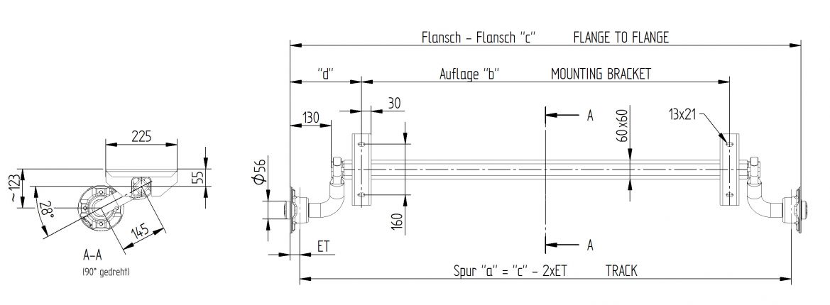 Axel VG7-L - 6A2036.025 - Axlar utan bromsar