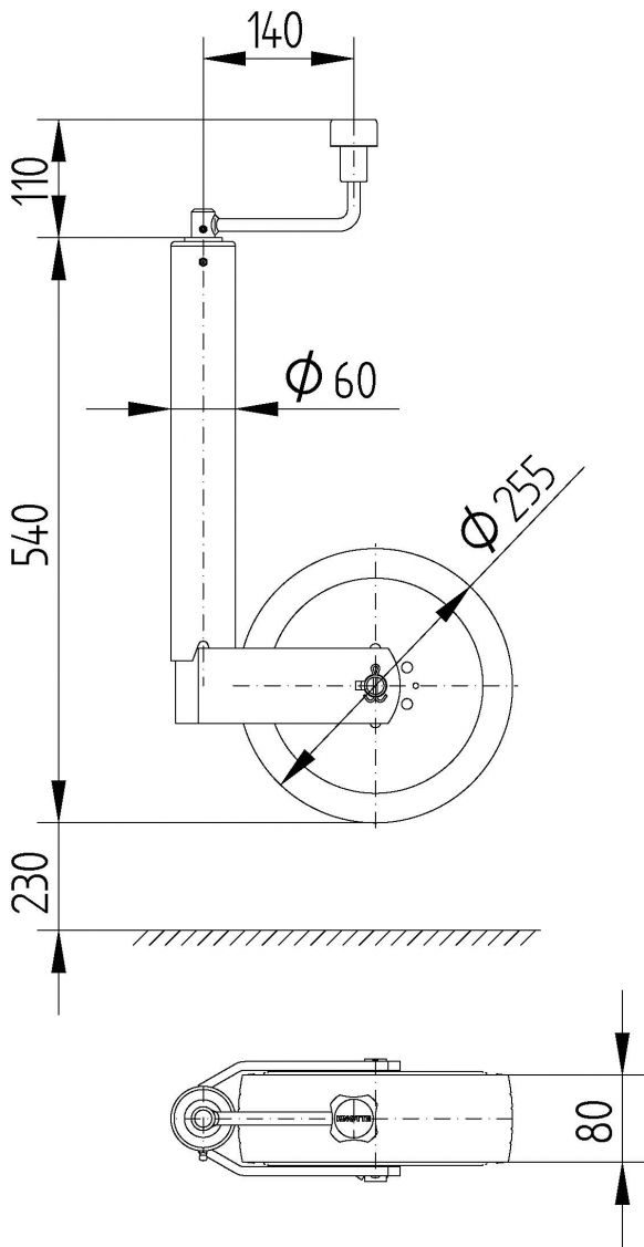 Stödhjul TK60V (förstärkt) - 405656.001 - Stödhjul