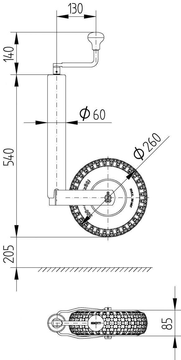 Stödhjul TK60 - 400286.001 - Stödhjul
