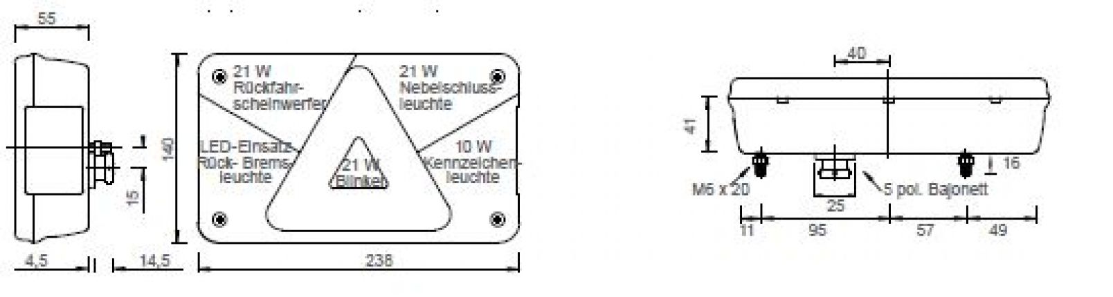 Multipoint 5 LED - 413150.001 - bakljuskombination
