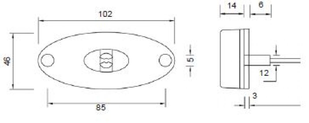 Flatpoint 2 LED 12V/24V - 404556.001 - Positionsljus
