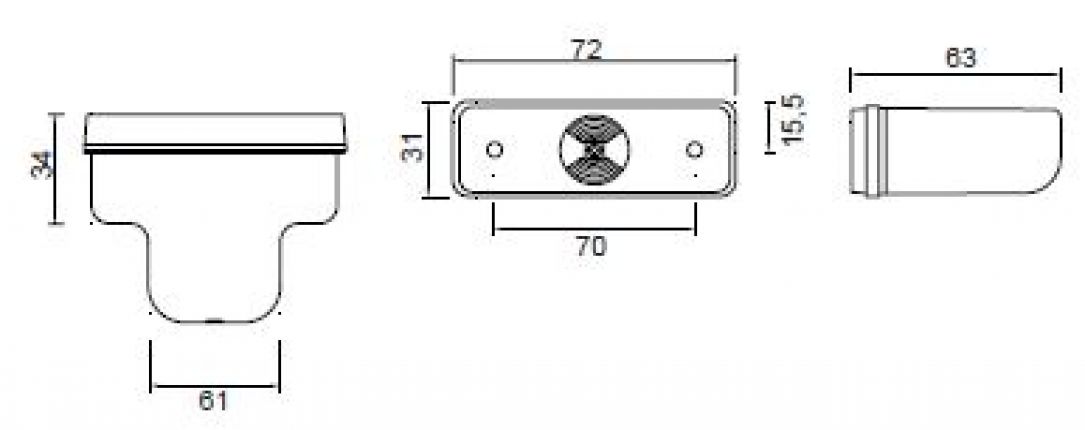 Flatpoint 1 LED - 404780.001 - sidomarkeringsljus