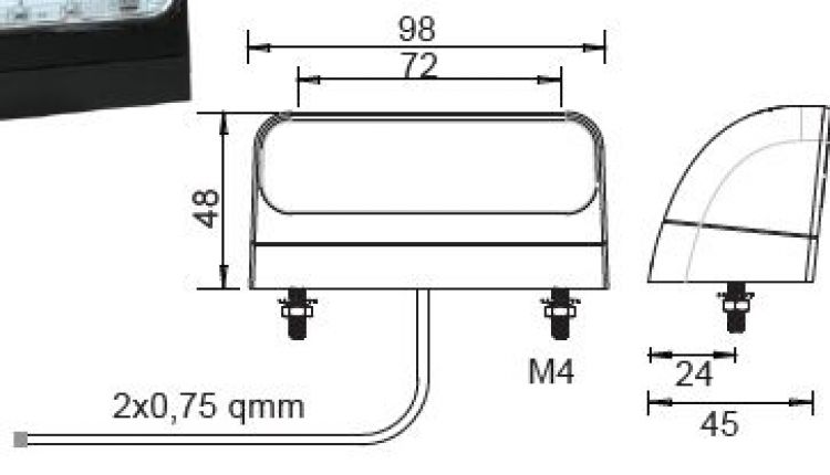 Regpoint 2 LED 12V/24V - 415797.001 - Belysning för registreringsskyltar