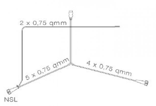 Huvudkabel - 13-polig kontakt, 2x uttag DC - 413174.001 - Anslutningskabel