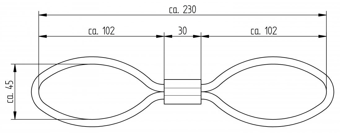 Anhållningskabel för obromade släpvagnar upp till 1500 kg - 6B1987.001 - Flänsboll