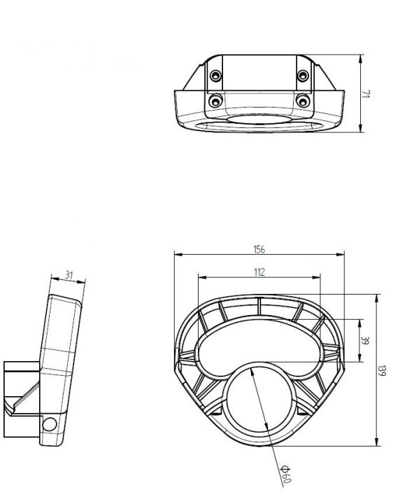 Manöverhandtag för stödhjul - 414005.001 - Handtag