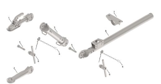 KHV7,5 - Exploderad bild av dragstängerna