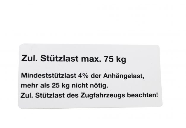 Skylt för stödlast för släpvagnar - 404444.001 - Skyltar