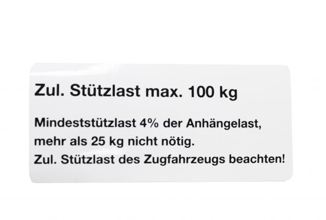 Skylt för stödlast för släpvagnar - 404445.001 - Skyltar